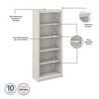 Libreria alta a 5 ripiani Saratoga - Set di 2 di Bush Furniture