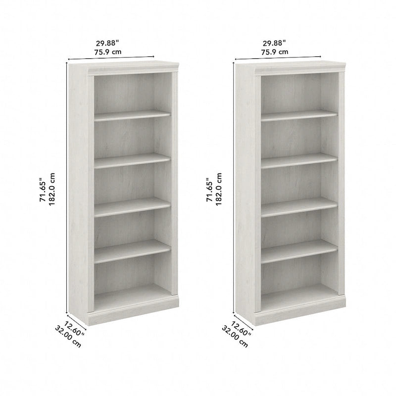 Libreria alta a 5 ripiani Saratoga - Set di 2 di Bush Furniture