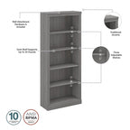 Libreria alta a 5 ripiani Saratoga - Set di 2 di Bush Furniture