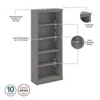 Libreria alta a 5 ripiani Saratoga - Set di 2 di Bush Furniture