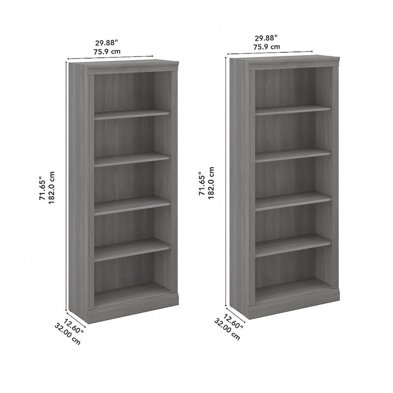 Libreria alta a 5 ripiani Saratoga - Set di 2 di Bush Furniture