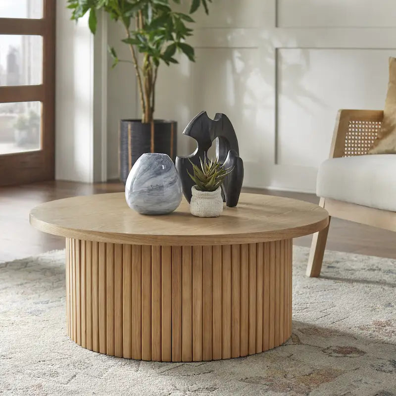Lifestorey Kendrick Fluted Low Profile Coffee Table