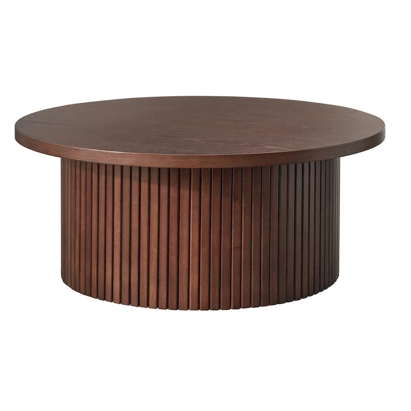 Tavolino da caffè scanalato a basso profilo