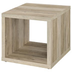 Tavolino da salotto, design cubo quadrato, ripiano, marrone chiaro 23 pollici