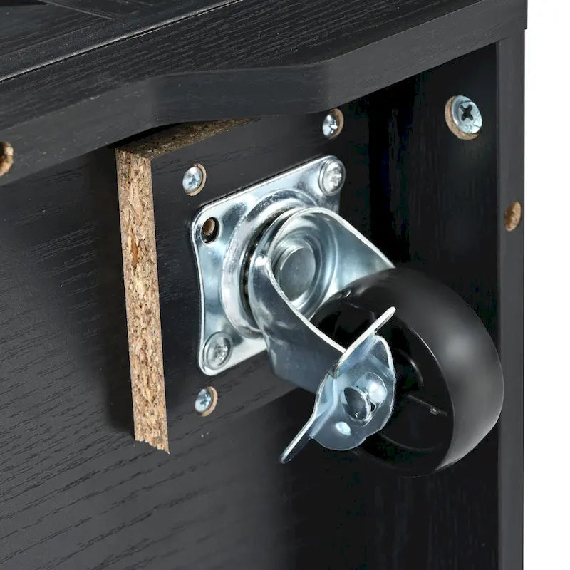 Isola da Cucina Rustica con Presa di Corrente, Isola da Cucina con Mobile Contenitore e 2 Ante Scorrevoli a Stile Barn, Top Ribaltabile e Portaspezie