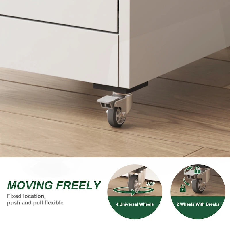 Classificatore versatile in metallo con serratura e ruote per casa e ufficio