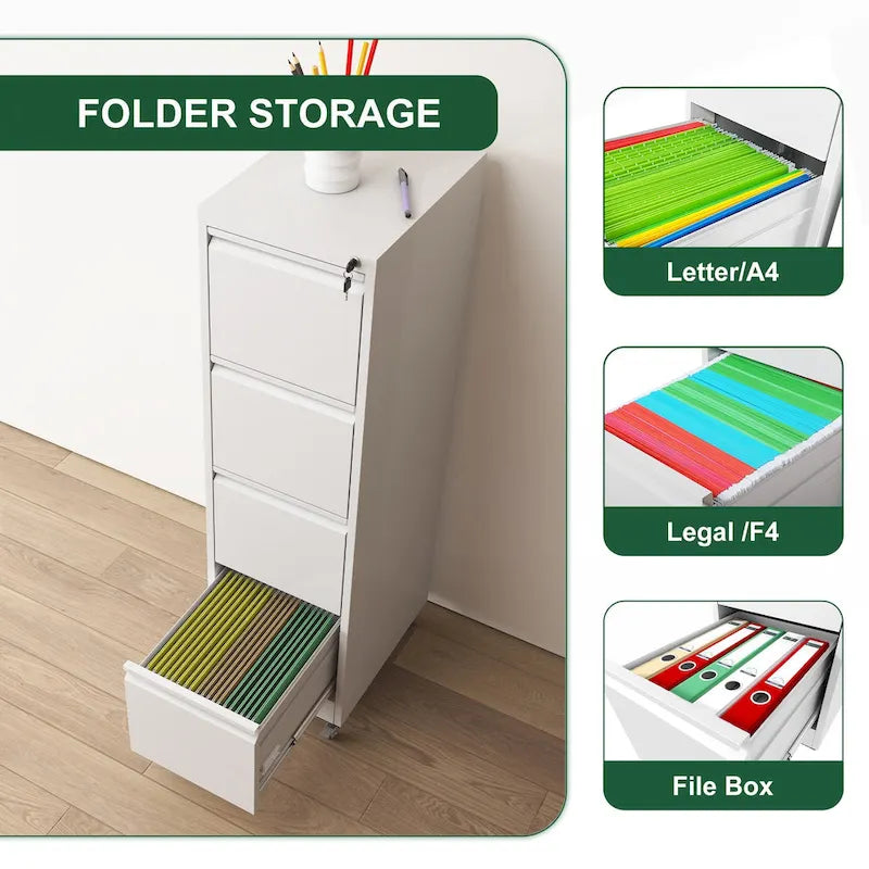 Classificatore versatile in metallo con serratura e ruote per casa e ufficio
