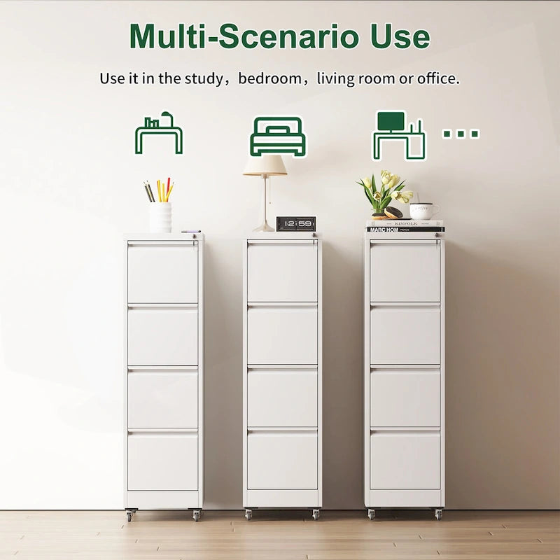 Classificatore versatile in metallo con serratura e ruote per casa e ufficio