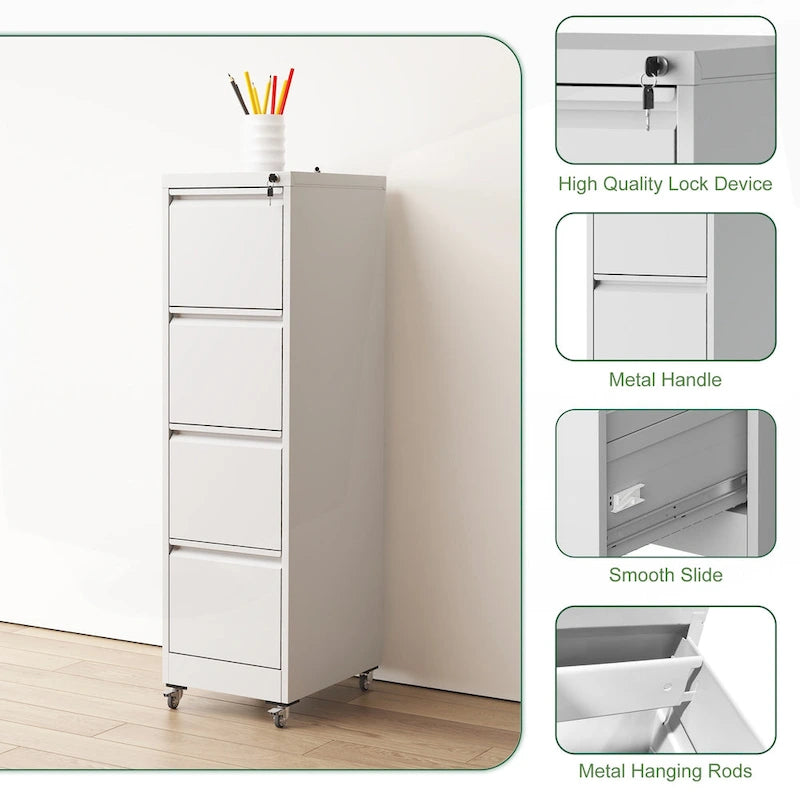 Classificatore versatile in metallo con serratura e ruote per casa e ufficio