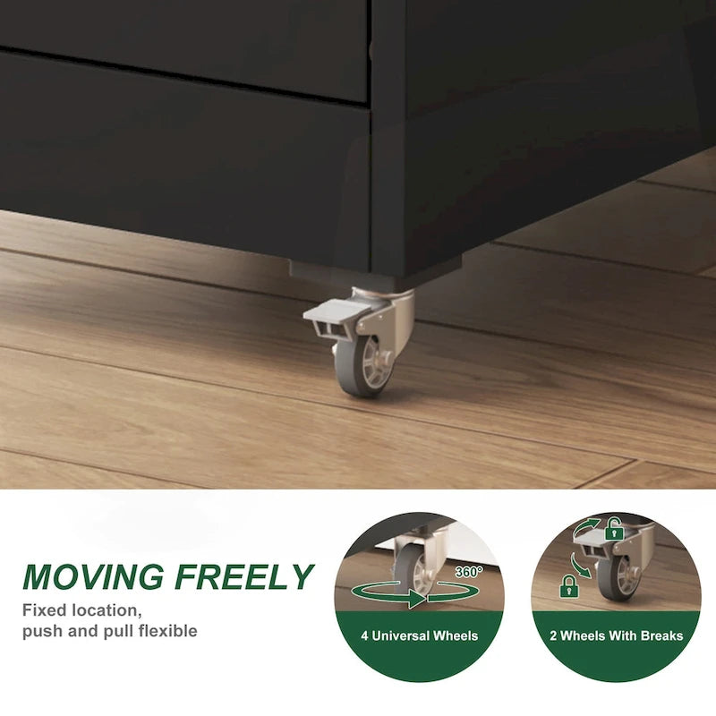 Classificatore versatile in metallo con serratura e ruote per casa e ufficio
