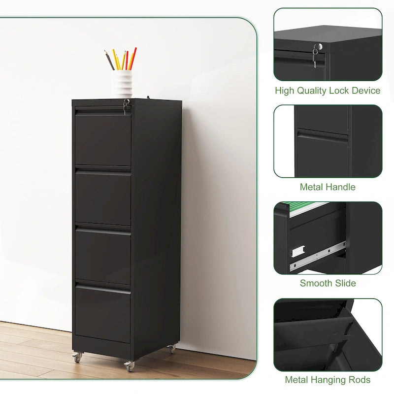 Classificatore versatile in metallo con serratura e ruote per casa e ufficio
