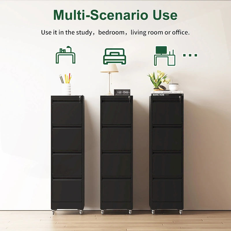 Classificatore versatile in metallo con serratura e ruote per casa e ufficio