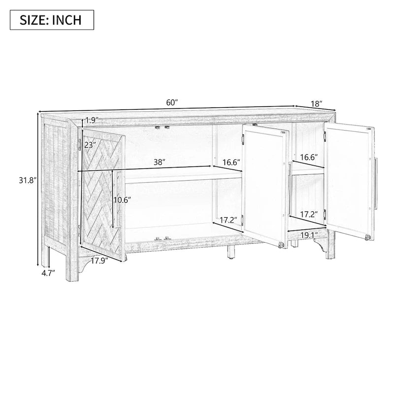 Credenza da armadio con ripiani regolabili