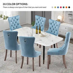 Set di 4 sedie da pranzo imbottite in velluto e legno massello
