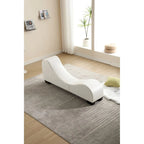 Modern Faux Leather Curved Yoga Chaise Lounge - 13.78 x 62.20 x 25.79