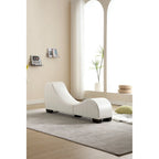 Moderna Chaise Longue da Yoga Curva in Similpelle - 13.78 x 62.20 x 25.79