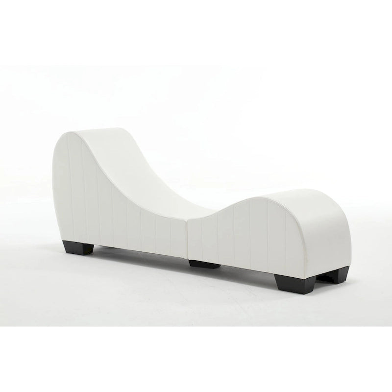 Moderna Chaise Longue da Yoga Curva in Similpelle - 13.78 x 62.20 x 25.79
