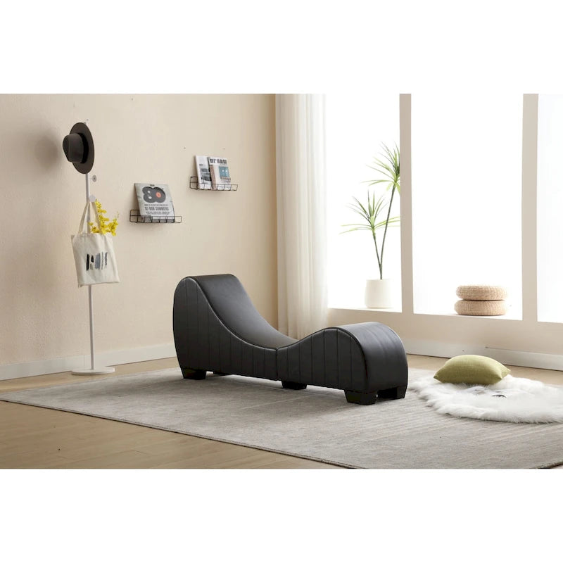Moderna Chaise Longue da Yoga Curva in Similpelle - 13.78 x 62.20 x 25.79