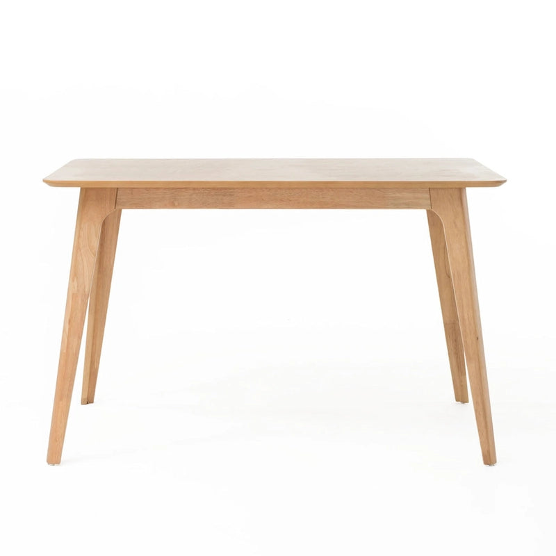 Set da pranzo rettangolare a 5 pezzi in legno di gomma e tessuto