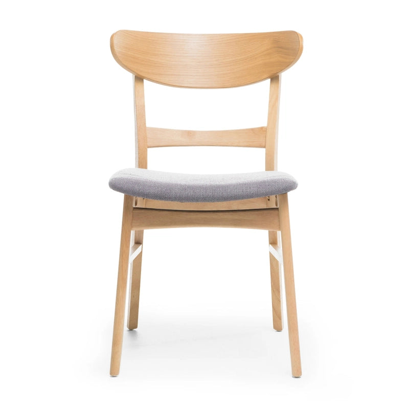 Set da pranzo rettangolare a 5 pezzi in legno di gomma e tessuto