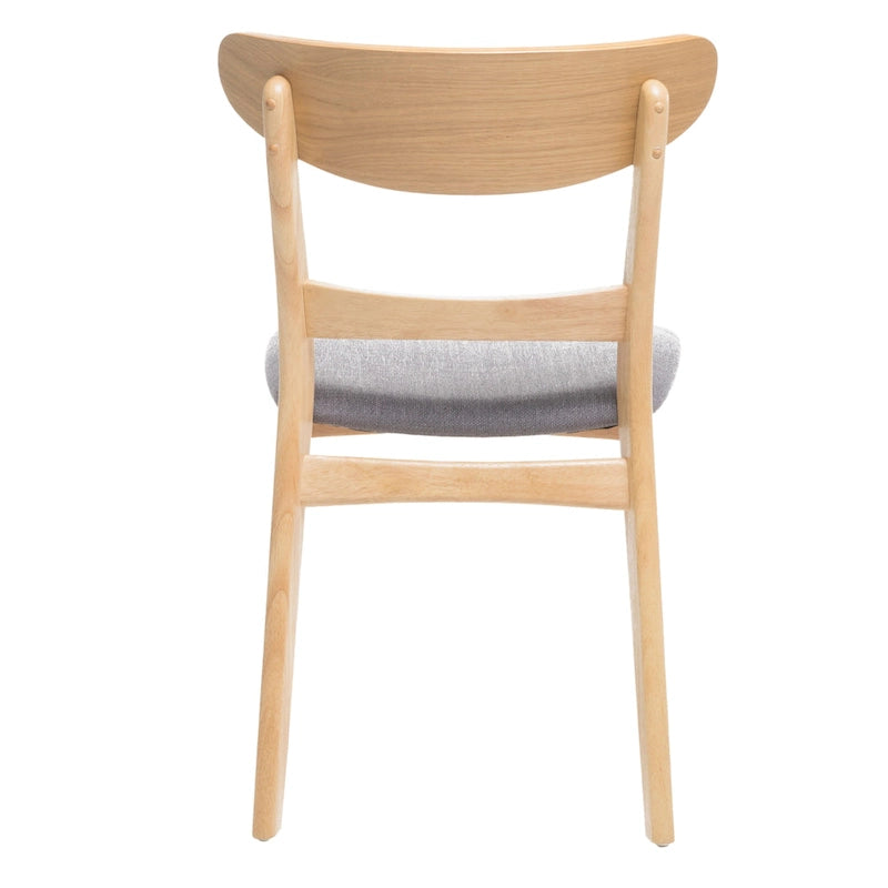 Set da pranzo rettangolare a 5 pezzi in legno di gomma e tessuto