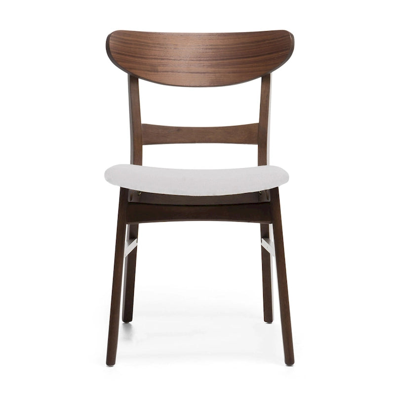 Set da pranzo rettangolare a 5 pezzi in legno di gomma e tessuto