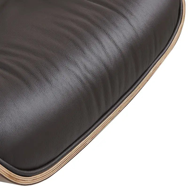 Poltrona girevole alta schienale Mid-century Modern in PU con pouf per soggiorno e camera da letto