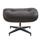 Poltrona girevole alta schienale Mid-century Modern in PU con pouf per soggiorno e camera da letto