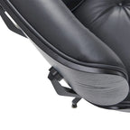 Poltrona girevole alta schienale Mid-century Modern in PU con pouf per soggiorno e camera da letto