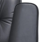 Poltrona girevole alta schienale Mid-century Modern in PU con pouf per soggiorno e camera da letto