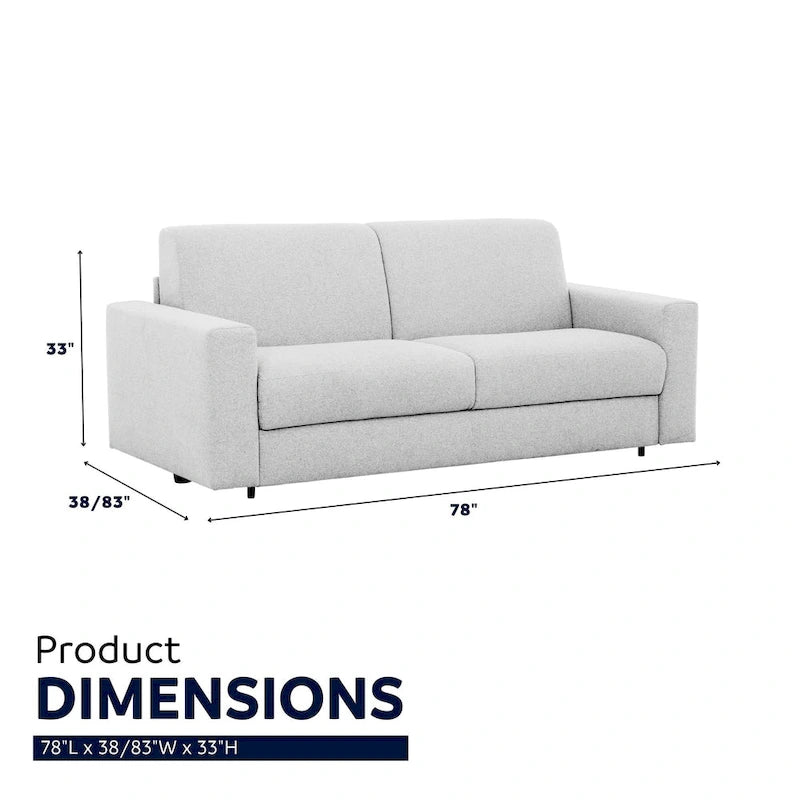 Divano letto full size da 78 pollici con materasso in memory foam