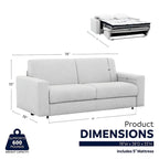 Divano letto full size da 78 pollici con materasso in memory foam