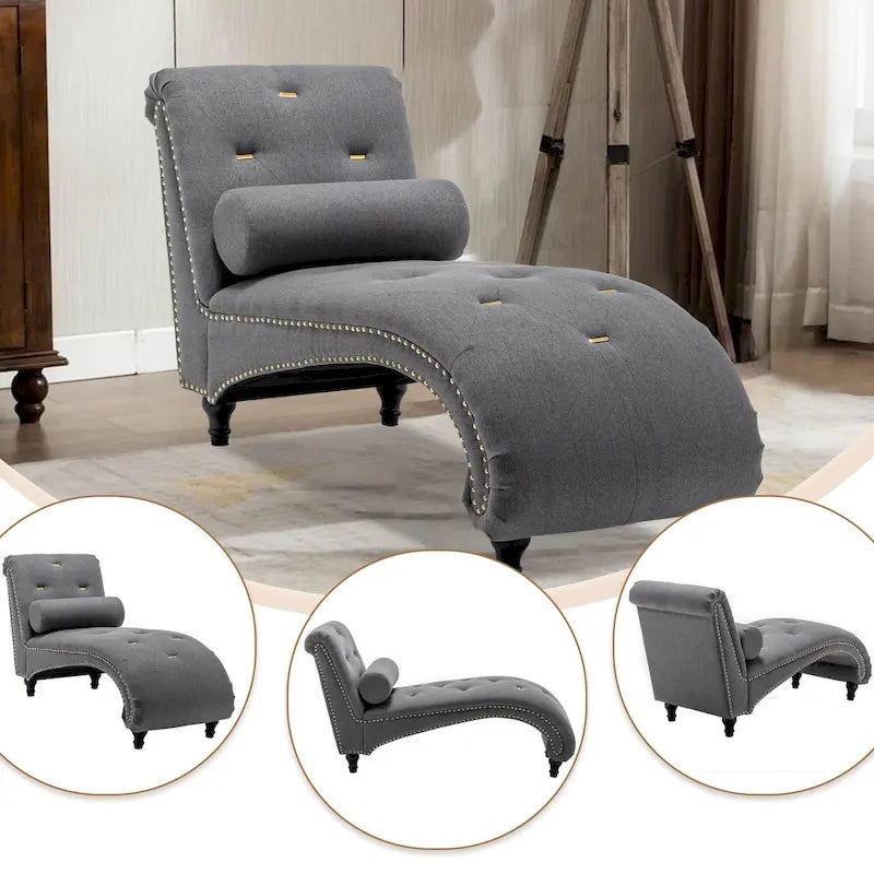 Chaise Longue Imbottita Sedia a Sdraio da Interno con Cuscino