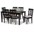 Set da pranzo 7 pezzi in legno imbottito moderno e contemporaneo
