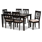Set da pranzo 7 pezzi in legno imbottito moderno e contemporaneo