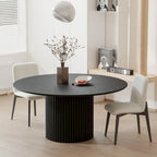 Tavolo da Pranzo Rotondo in Legno Massello da 60" per 6 Persone Stile Nordico - 60*30