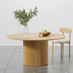 Tavolo da Pranzo Rotondo in Legno Massello da 60" per 6 Persone Stile Nordico - 60*30