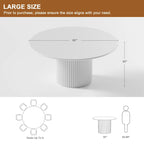 Tavolo da Pranzo Rotondo in Legno Massello da 60" per 6 Persone Stile Nordico - 60*30