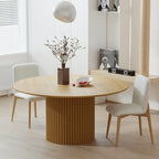 Tavolo da Pranzo Rotondo in Legno Massello da 60" per 6 Persone Stile Nordico - 60*30