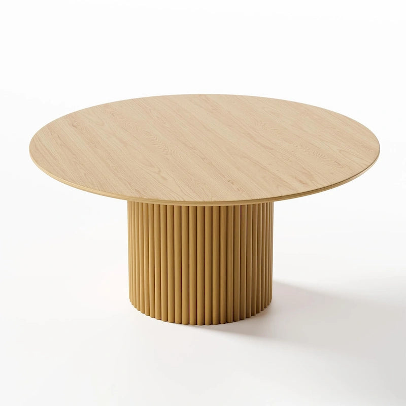 Tavolo da Pranzo Rotondo in Legno Massello da 60" per 6 Persone Stile Nordico - 60*30