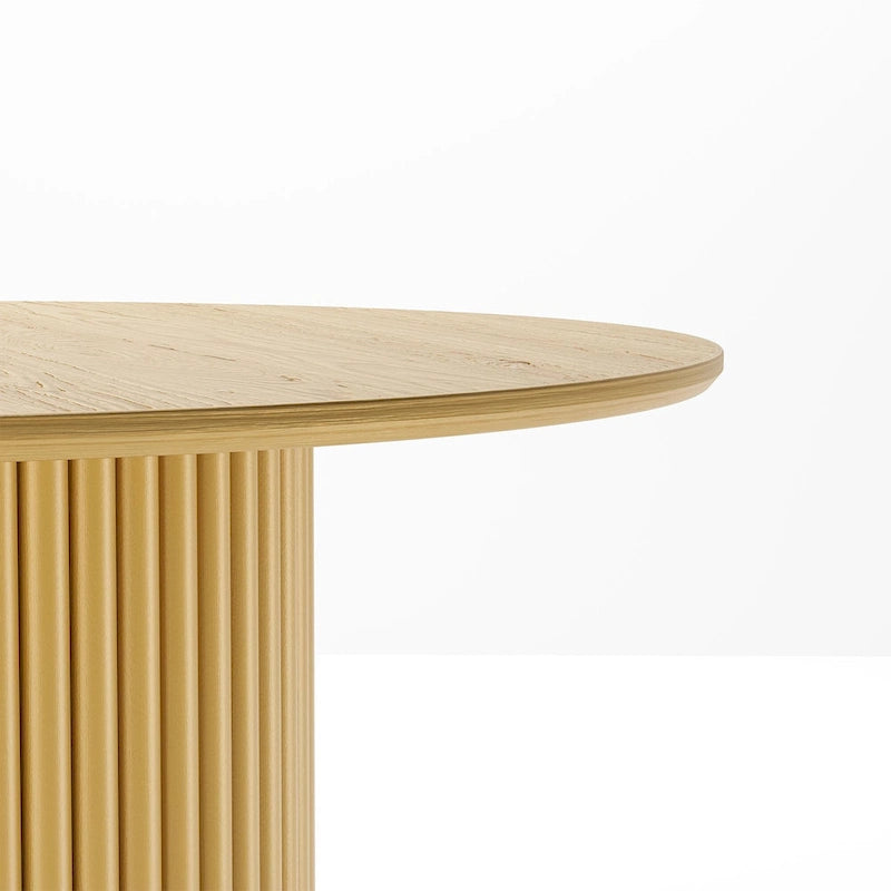 Tavolo da Pranzo Rotondo in Legno Massello da 60" per 6 Persone Stile Nordico - 60*30