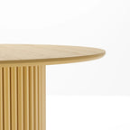 Tavolo da Pranzo Rotondo in Legno Massello da 60" per 6 Persone Stile Nordico - 60*30