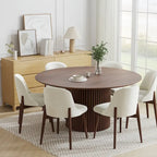 Tavolo da Pranzo Rotondo in Legno Massello da 60" per 6 Persone Stile Nordico - 60*30