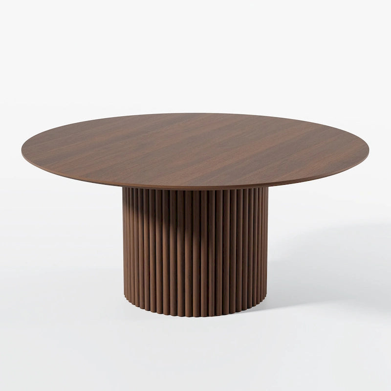 Tavolo da Pranzo Rotondo in Legno Massello da 60" per 6 Persone Stile Nordico - 60*30