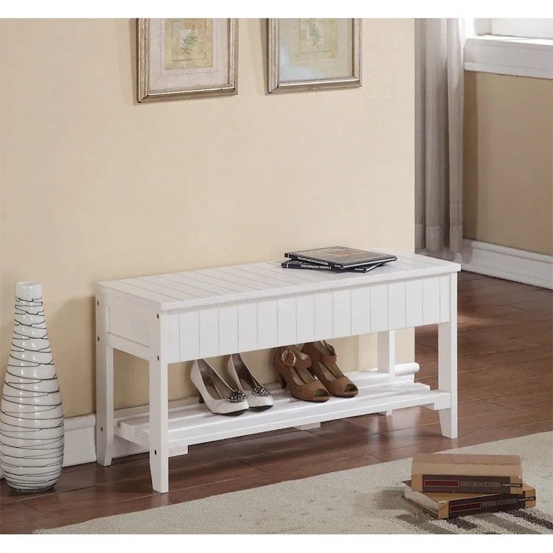 Panca portascarpe The Gray Barn Waggoner in legno massello con contenitore