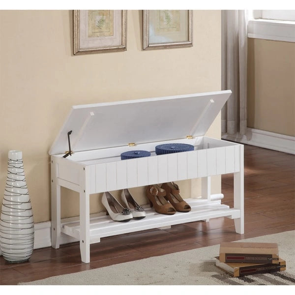Panca portascarpe The Gray Barn Waggoner in legno massello con contenitore