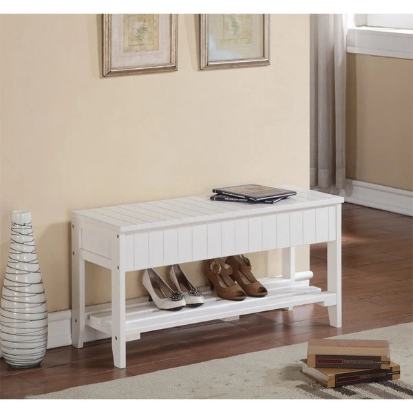 Panca portascarpe The Gray Barn Waggoner in legno massello con contenitore