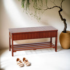 Panca portascarpe The Gray Barn Waggoner in legno massello con contenitore