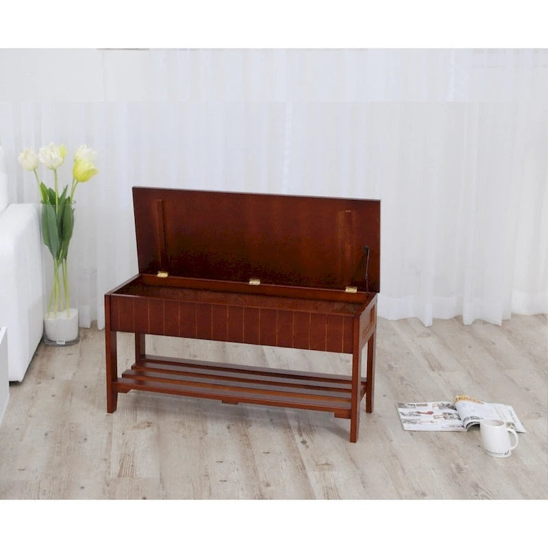 Panca portascarpe The Gray Barn Waggoner in legno massello con contenitore