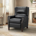 Poltrona reclinabile manuale in vera pelle Alicia 32.68 Wide